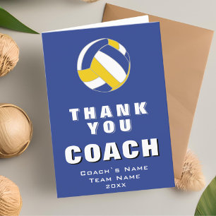 Tarjeta De Agradecimiento Bola de voleibol Gracias Coach Card