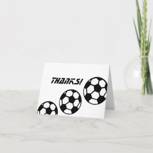 Tarjeta De Agradecimiento Bolas de fútbol blancas y negras gracias