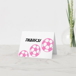 Tarjeta De Agradecimiento Bolas de fútbol rosadas - Gracias