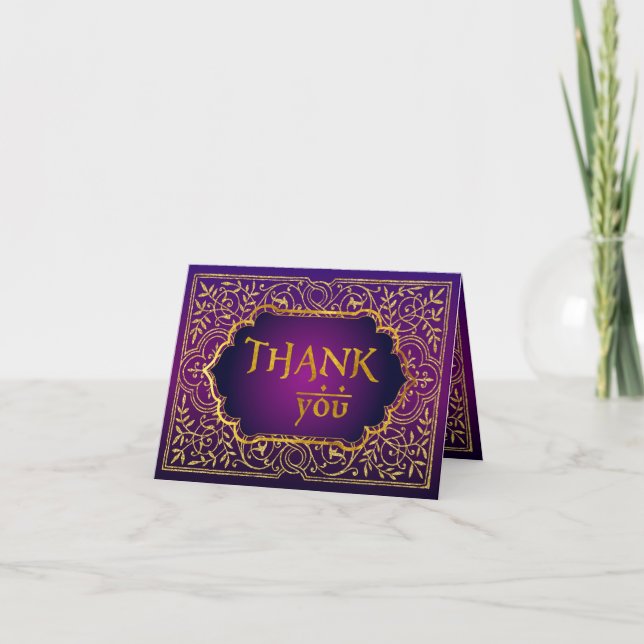 Tarjeta De Agradecimiento Bollywood Arabian Nights Thank You Note Card (Anverso)