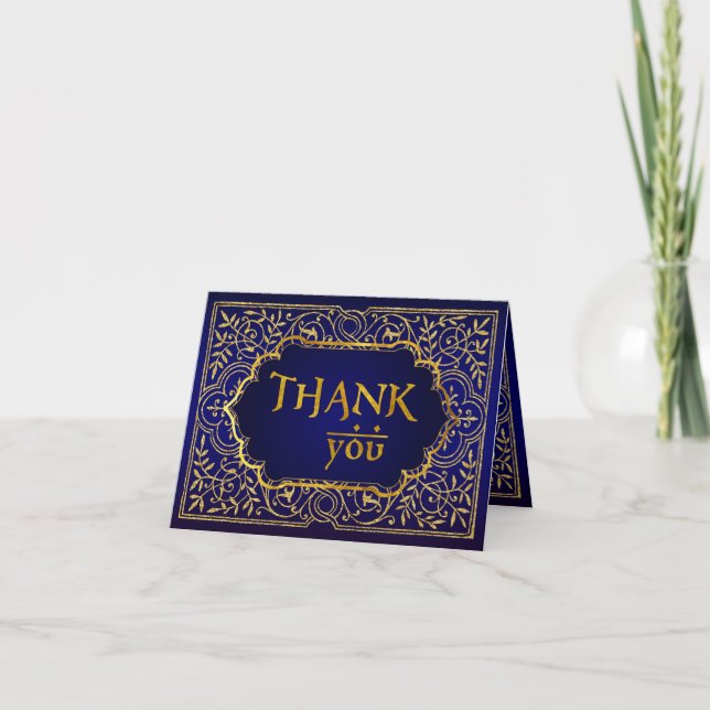 Tarjeta De Agradecimiento Bollywood Arabian Nights Thank You Note Card (Anverso)