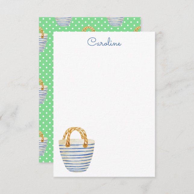 Tarjeta De Agradecimiento Bolsa acuática Polka Dots Beach Bag (Anverso / Reverso)