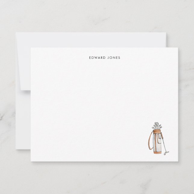 Tarjeta De Agradecimiento Bolsa de golf de acuarela simple Personalizada (Anverso)