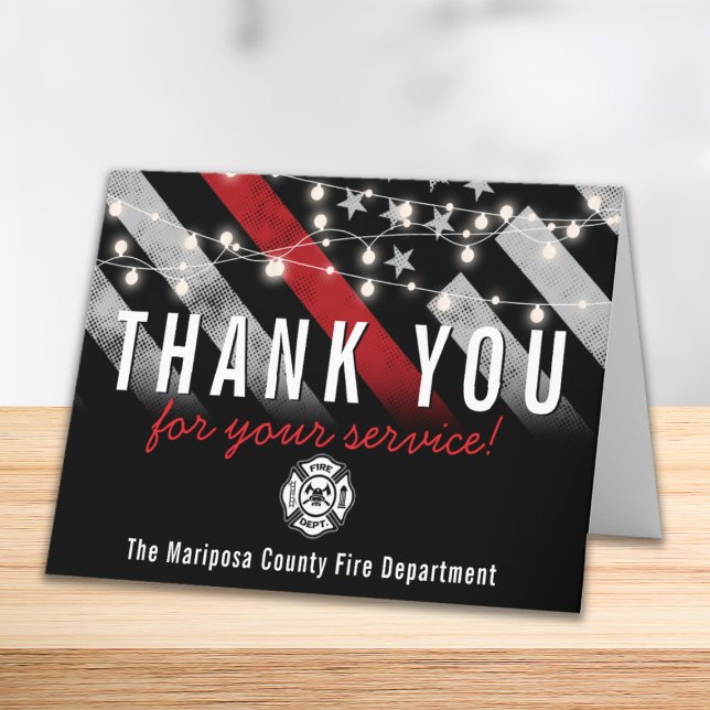 Tarjeta De Agradecimiento Bomberos: Departamento de Bomberos: Primer Respond (Say thank you with this thank you card that is perfect for firefighters or fire department employees)