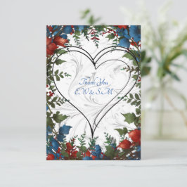 Tarjeta De Agradecimiento Bonita decoración de temática boda elegante y orig