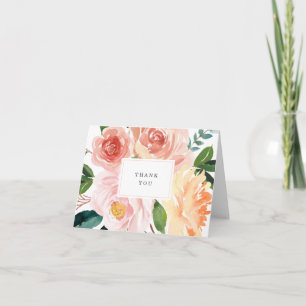 Tarjeta De Agradecimiento Bonito acuarela Floral Bridal Shower