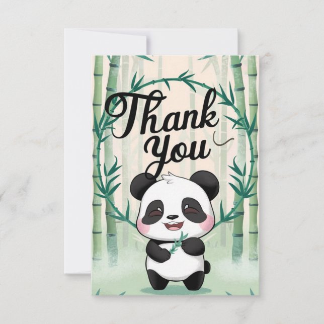 Tarjeta De Agradecimiento Bonito bosque Panda (Anverso)