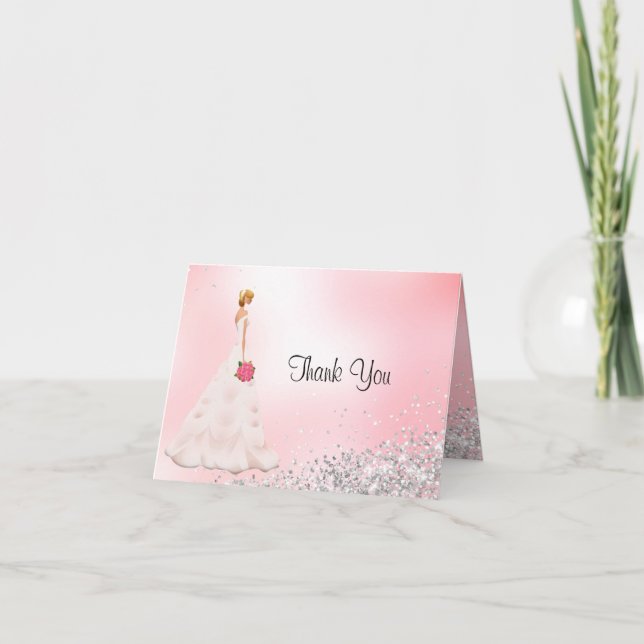 Tarjeta De Agradecimiento Bonito Bridesmaid Gracias (Anverso)