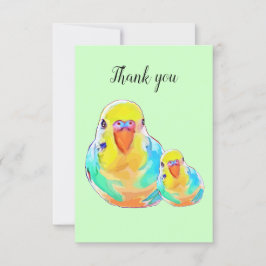 Tarjeta De Agradecimiento Bonito Budgerigar Parakeet Bird Cum Gracias