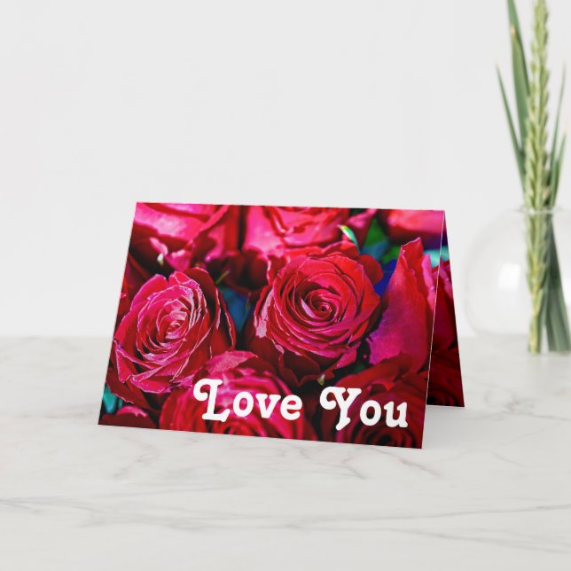 Tarjeta De Agradecimiento Bonito Bunch De Rosas Rojas (Anverso)