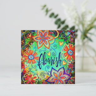 Tarjeta De Agradecimiento Bonito de estímulo floral moderna
