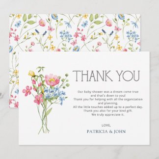 Tarjeta De Agradecimiento Bonito de verano de Wildflowers Spring