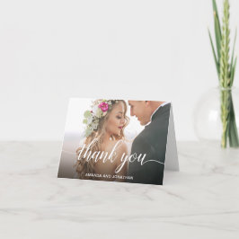 Tarjeta De Agradecimiento Bonito Día de Boda Personalizada Foto Gracias