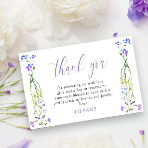 Tarjeta De Agradecimiento Bonito Flor violeta Delicada Floral