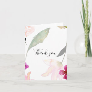 Tarjeta De Agradecimiento Bonito Floral Rosa