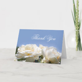 Tarjeta De Agradecimiento bonito flores de rosa blanco gracias a las cartas