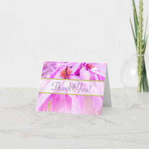 Tarjeta De Agradecimiento Bonito Flores Rosadas Gracias