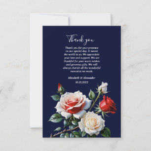 Tarjeta De Agradecimiento Bonito oscuro rosa rosa rojo rosa rosas rojas boda