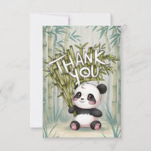 Tarjeta De Agradecimiento Bonito Panda de Madera