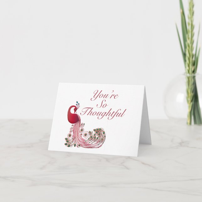 Tarjeta De Agradecimiento Bonito Peacock (Anverso)