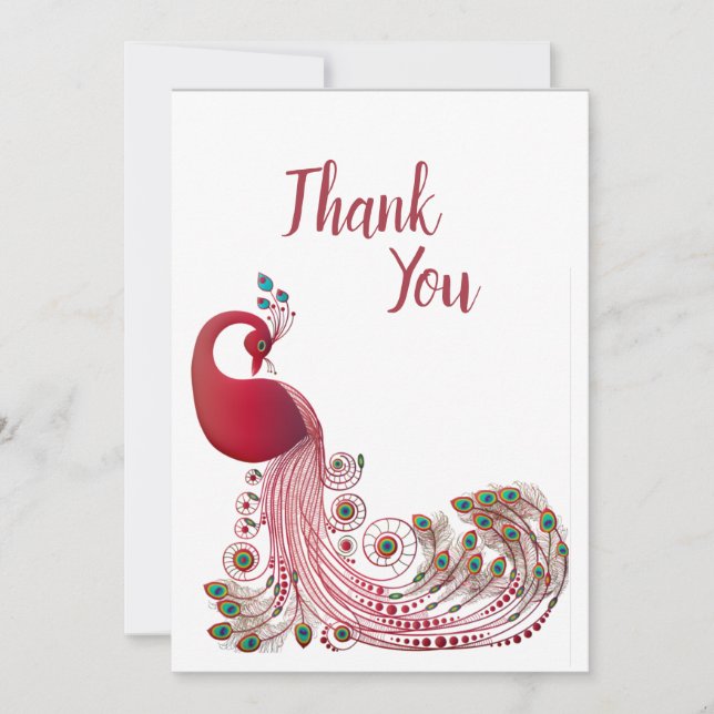 Tarjeta De Agradecimiento Bonito Peacock (Anverso)