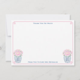 Tarjeta De Agradecimiento Bonito Peonies Ginger Jar Bridal Shower