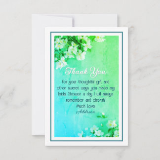 Tarjeta De Agradecimiento Bonito Personalizado Bridal Shower