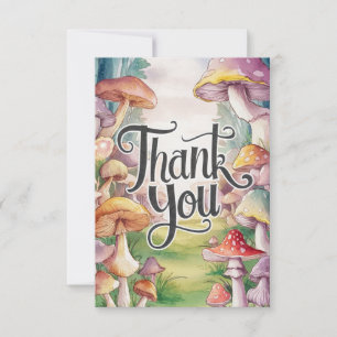 Tarjeta De Agradecimiento Bonito Simple Mushroom (Tarjeta de agradecimiento)