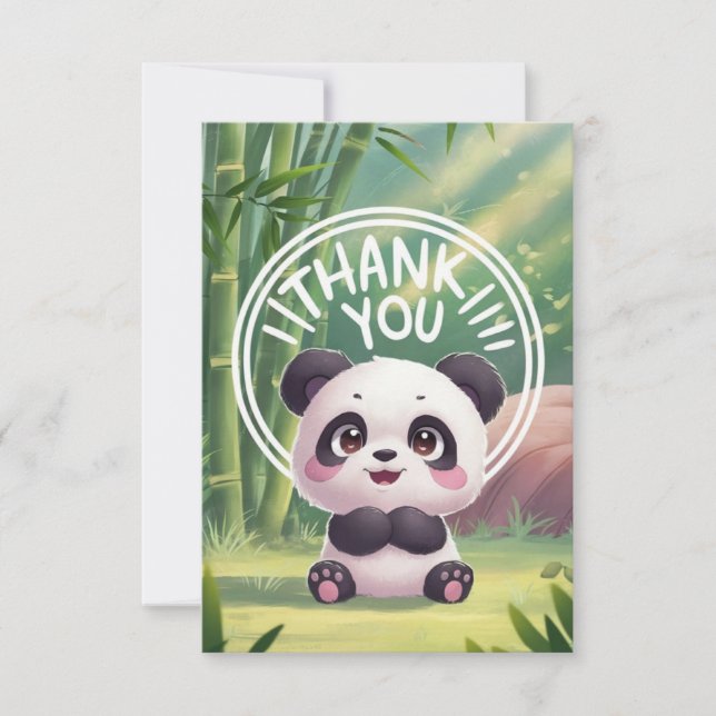 Tarjeta De Agradecimiento Bonito Whimsical Panda (Anverso)