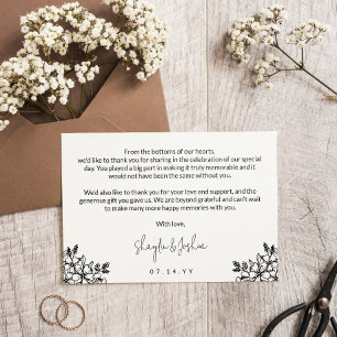 Tarjeta De Agradecimiento Bonitos Florals Photo Boda Small Gracias