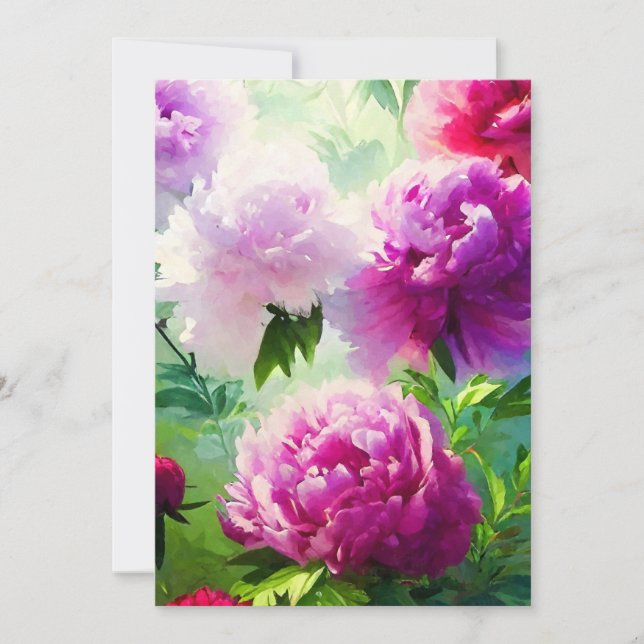 Tarjeta De Agradecimiento Bonitos Peonies (Anverso)
