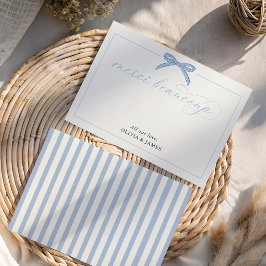 Tarjeta De Agradecimiento Bonjour Bébé Azul Paris Torre Eiffel Baby Shower