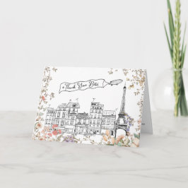 Tarjeta De Agradecimiento Bonjour Bebe Francés Género Neutral Baby Shower