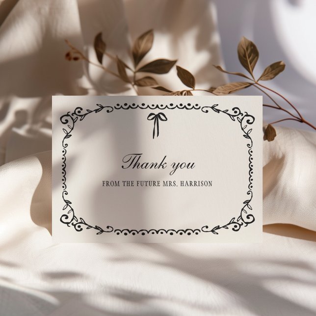 Tarjeta De Agradecimiento Boo Black Bow Halloween Bridal Shower (Subido por el creador)
