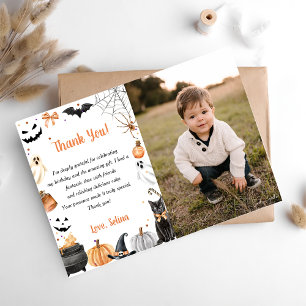 Tarjeta De Agradecimiento Boo Cute Fantasma Halloween