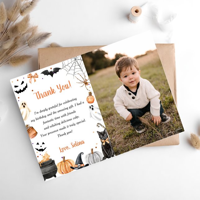 Tarjeta De Agradecimiento Boo Cute Fantasma Halloween (Subido por el creador)