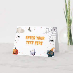 Tarjeta De Agradecimiento Boo Cute Halloween Fantasma Etiqueta de Comida Fie