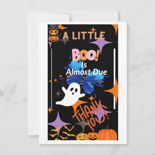 Tarjeta De Agradecimiento Boo debido gracias (Anverso)