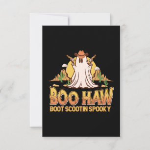 Tarjeta De Agradecimiento Boo Haw Halloween Occidental Fantasma Divertido Vi