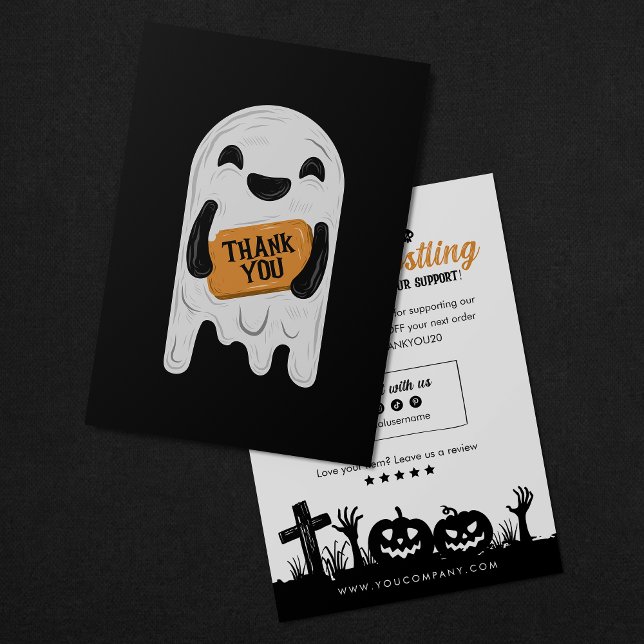 Tarjeta De Agradecimiento Boo-st Your Business Spooky Halloween Gracias (Subido por el creador)