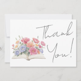 Tarjeta De Agradecimiento Book Floral Thank You