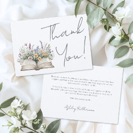 Tarjeta De Agradecimiento Book Floral Thank You