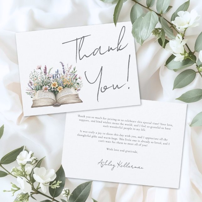 Tarjeta De Agradecimiento Book Floral Thank You (Book Floral Thank You )
