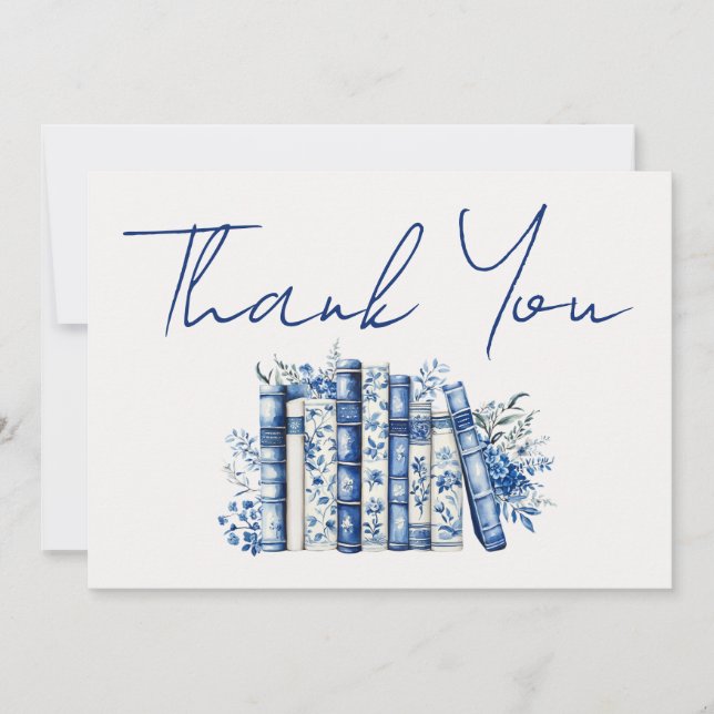 Tarjeta De Agradecimiento Book Floral Thank You (Anverso)