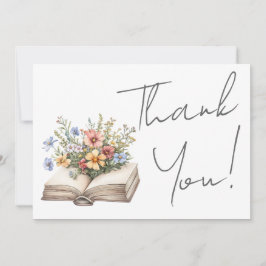 Tarjeta De Agradecimiento Book Floral Thank You