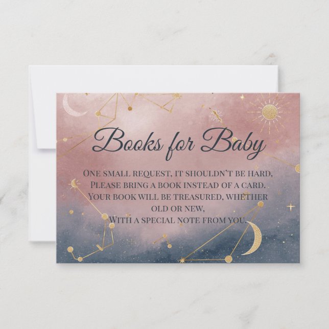 Tarjeta De Agradecimiento Books for Baby Insert | Modern Boho Celestial Show (Anverso)