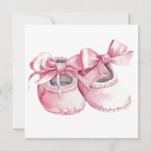 Tarjeta De Agradecimiento Booties color agua rosados para Chica de Recién na