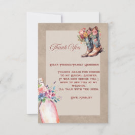 Tarjeta De Agradecimiento Boots Brunch & Bubbly Flat Gracias Card