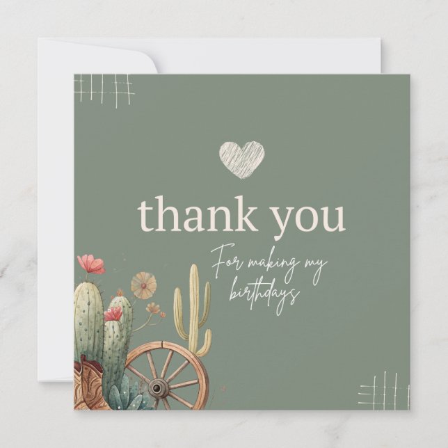 Tarjeta De Agradecimiento Boots & Bubbly Celebration BirthdayParty -Occident (Anverso)