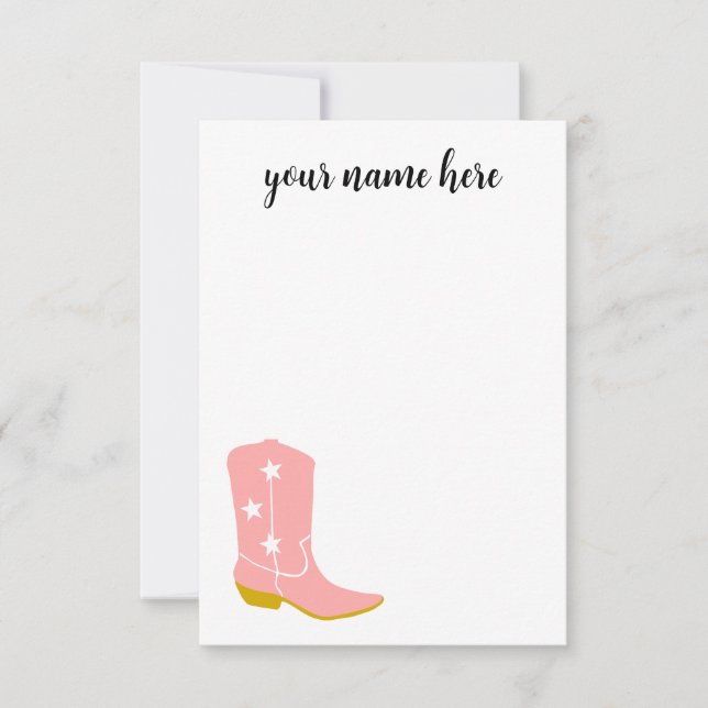 Tarjeta De Agradecimiento Boots de Cowboy personalizados Notecards (Anverso)
